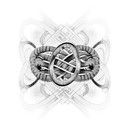 Serpents Intertwined As Dna Double Helix Fusion Of Technology And Nature