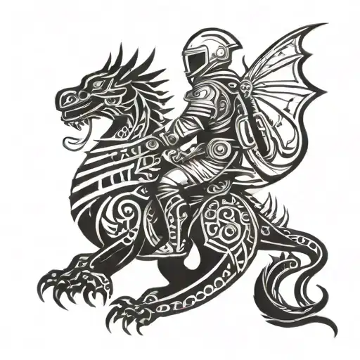 Astronaught Riding Dragon