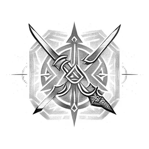 Spear Of Odin With Runes