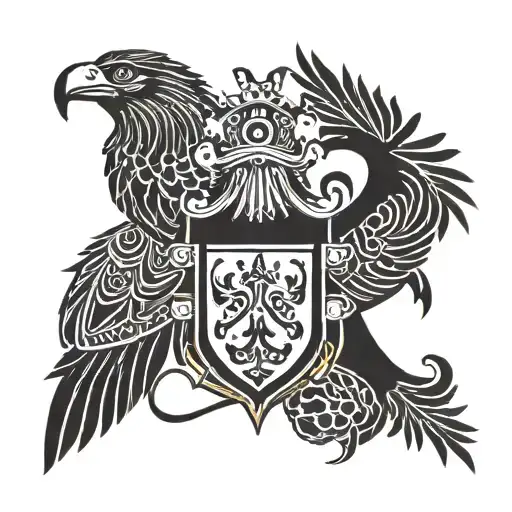 Coat Of Arms Tattoo For Four Friends Who Started A Common Business