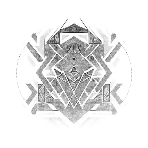 An Intricate Geometric Design Inspired By Egyptian Hieroglyphs