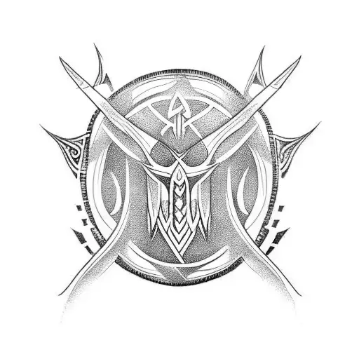 Spine Tattoo In Norse Mythology Style