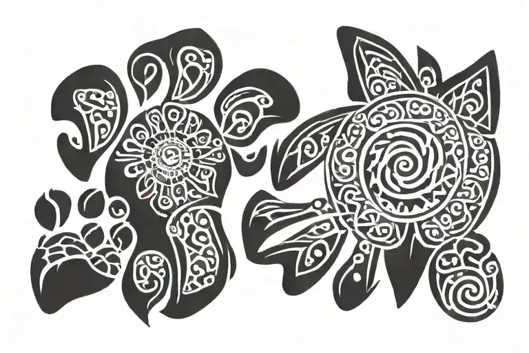 Dog Footprint With Sun