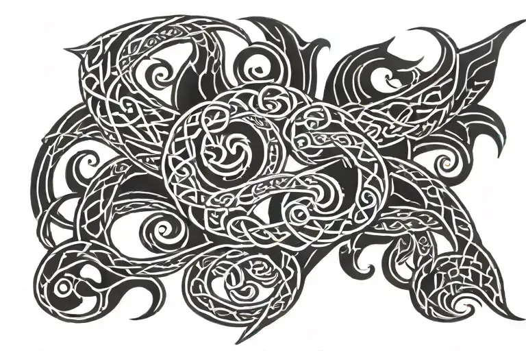 Celtic Dragon Love Tribal Chest Piece