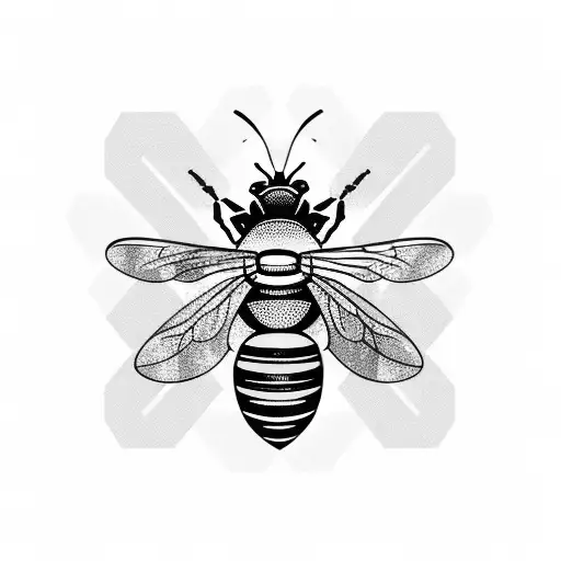 A Bee Made Of Purple And Blue Stars