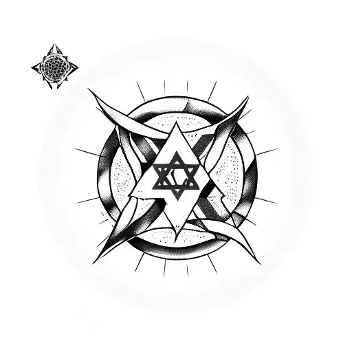 The Symbol Of Israel Is Inside A Circle