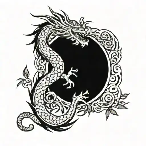Oriental Dragon And Olive Tree