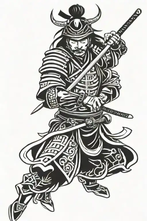 Samurai Warrior With Gambling Themed