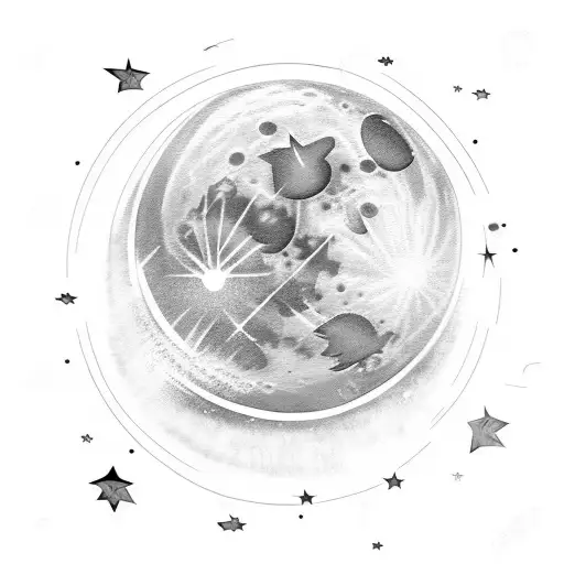 Moon In The Star Sky