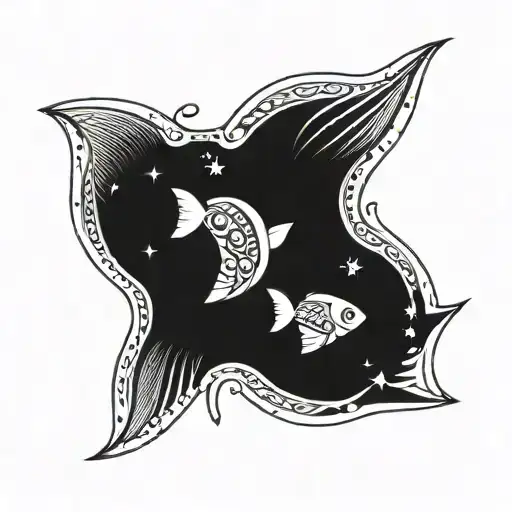 Pisces Fish Swimming With The Universe Inside