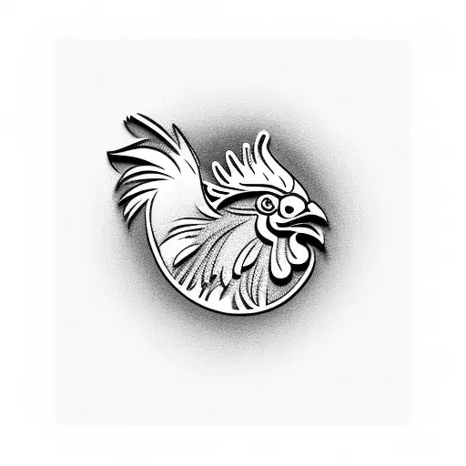 Rooster With Rugby Ball