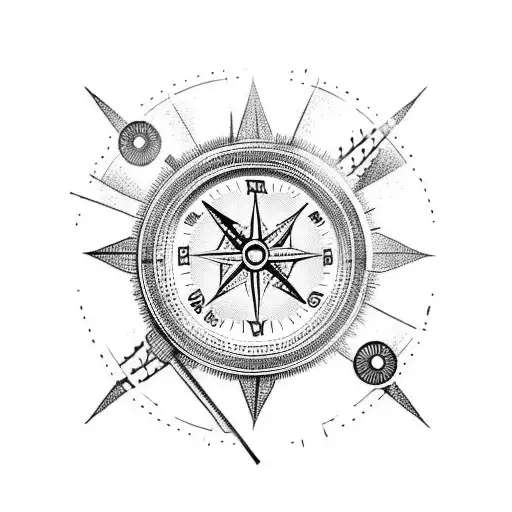 Cover Up Existing Tattoo With Clock And Compass