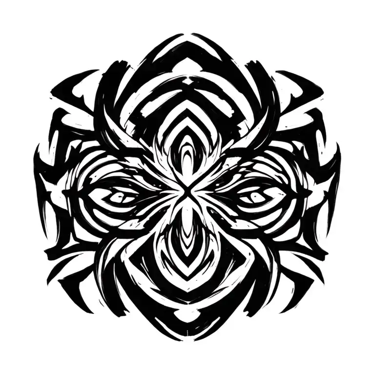 Symmetrical Abstract Haotic Brush Strokes