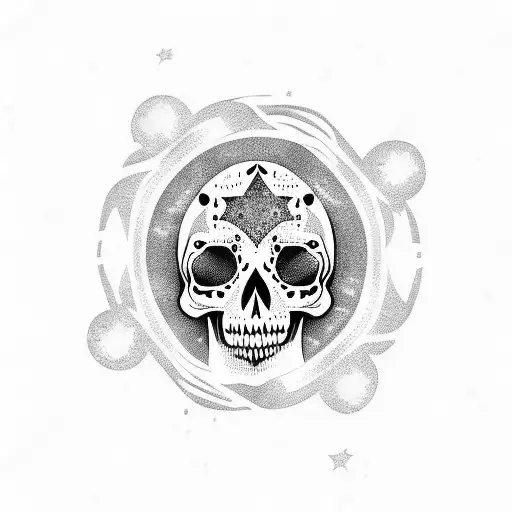 Skull Moon Stars Ink