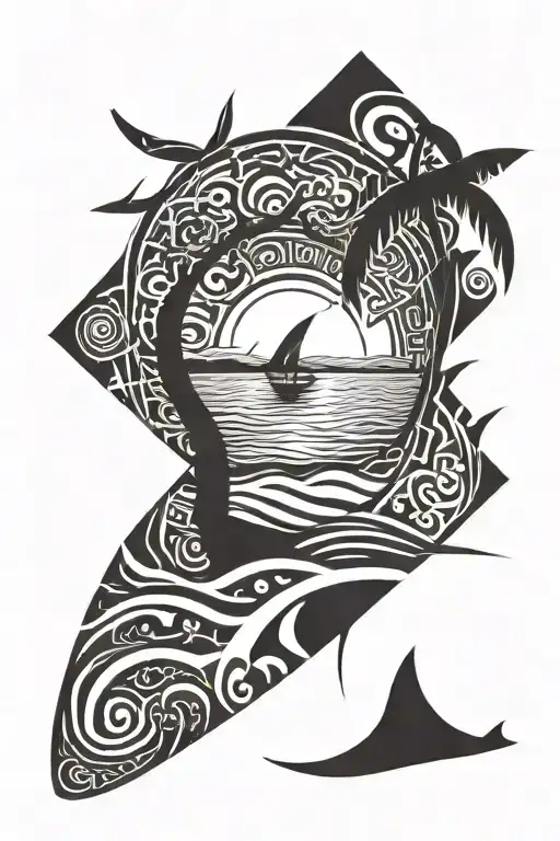 A Beach With A Silhouette Sitting By A Angle