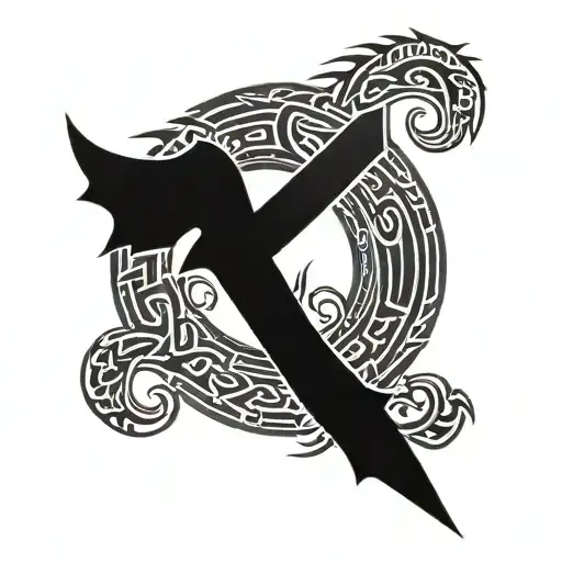 Norse Rune And Dragon
