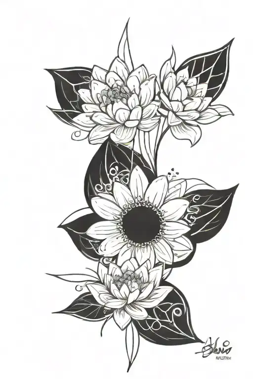 Daisy Flowers And Lotus