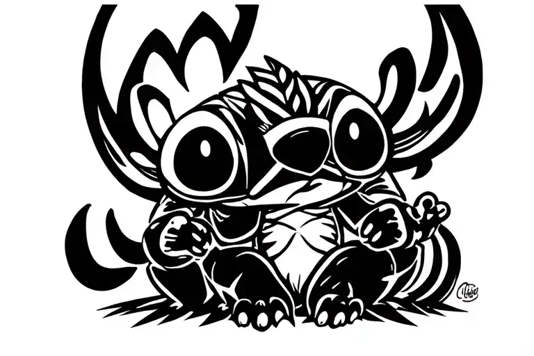 Stitch Holding The Word 'Claude'