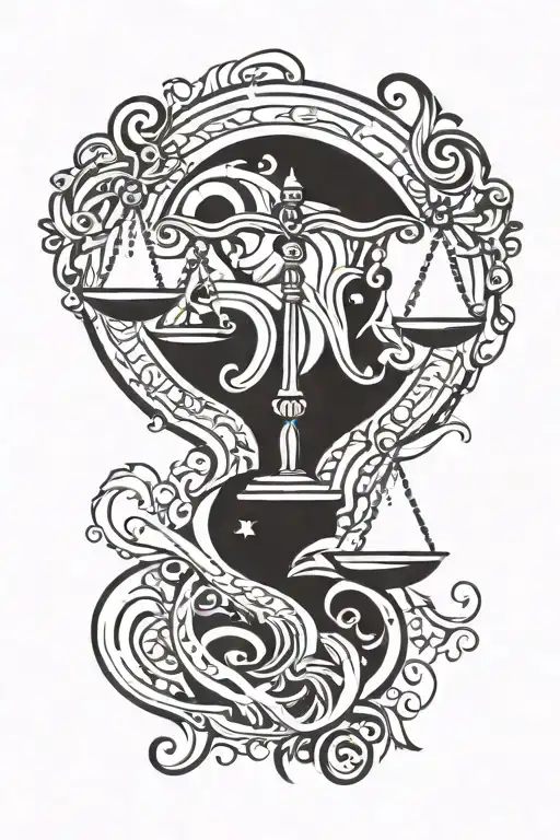 Libra Star Sign With Balanced Scales