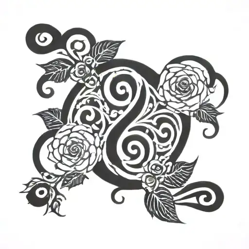 Triskele Symbol With Roses Blooming