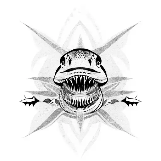 Maori Shark And Turtle Over Left Shoulder