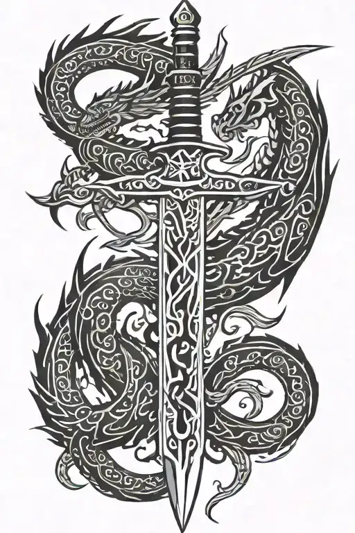 Sword With Dragon Motif