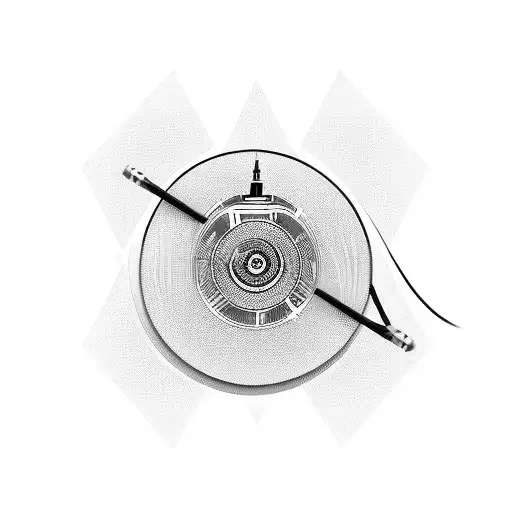 A Dj Mixing Turntables With Soundwaves In The Background