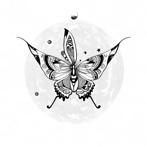 Moon With Butterfly