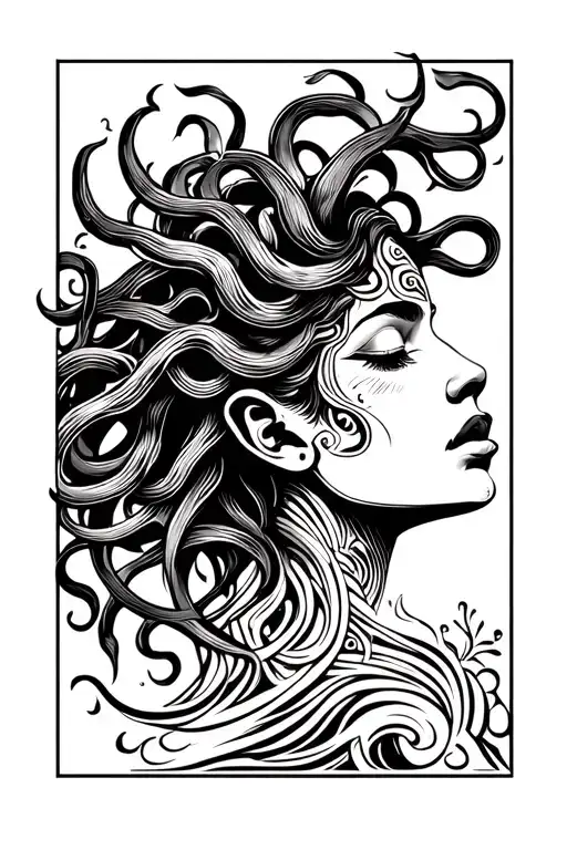 Medusa Gorgona Face Having Orgasm