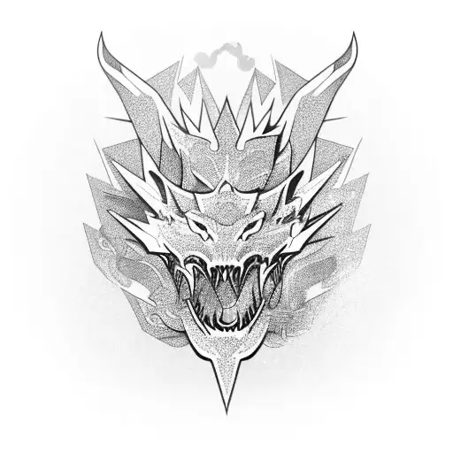 Modern Dragon Tribal For Men Chest And Upper Arm