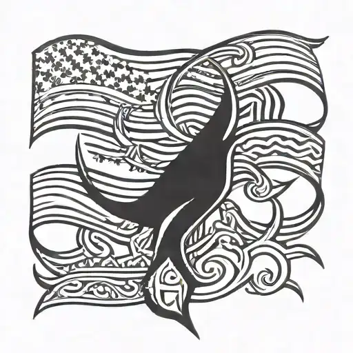 Military Us Flag Intertwined