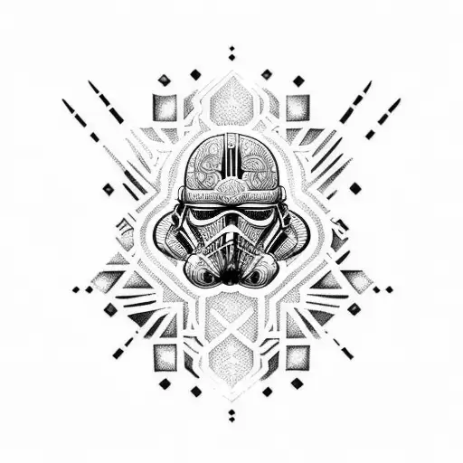 An Intricate Dotwork Tattoo Of A Tribal Design Inspired By Star Wars