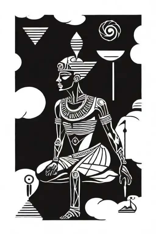 Tribal Egyptian Abubis Holding Balance