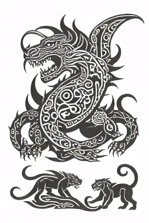Dragon Storm Aztec Jaguar Warrior
