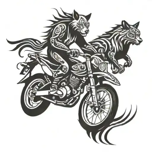 Animal Silhouettes Riding Motorcycles