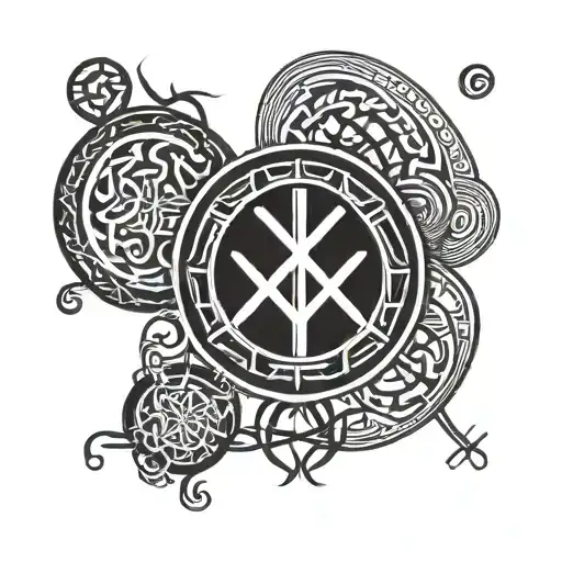Yggdrasil Vegvisir Rune Circle