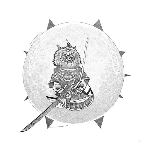 Un Katana Avec En Haut Un Croissant De Lune