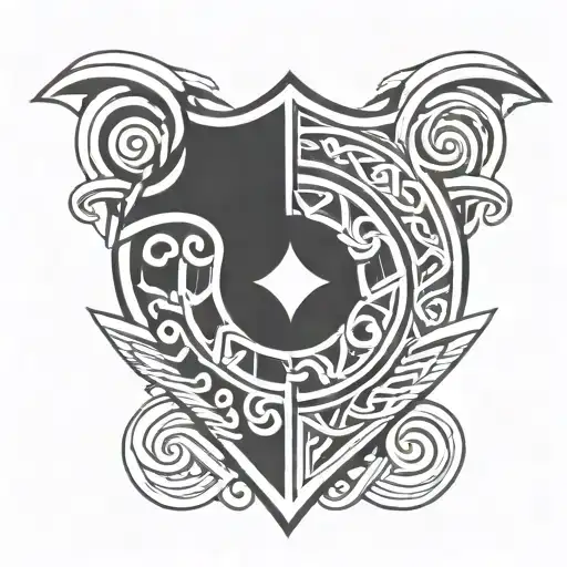 African Tribal Shield With Celtic Knot Design Incorporating