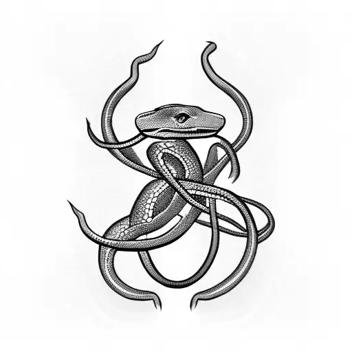 Black Mamba Snake Around Barbed Wire