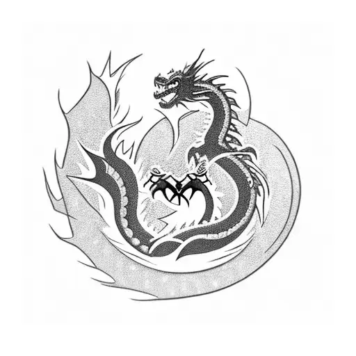 Small Fully Black Dragon Cover Up