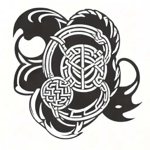 Combine Mayan Traditional Symbols With Celtic Knots In Armband Template Way