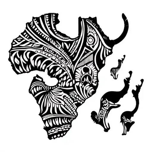 South Africa Map Made Entirely Of African Animals