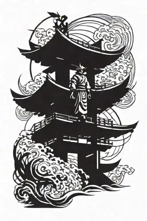 Samurai In A Torii Gate