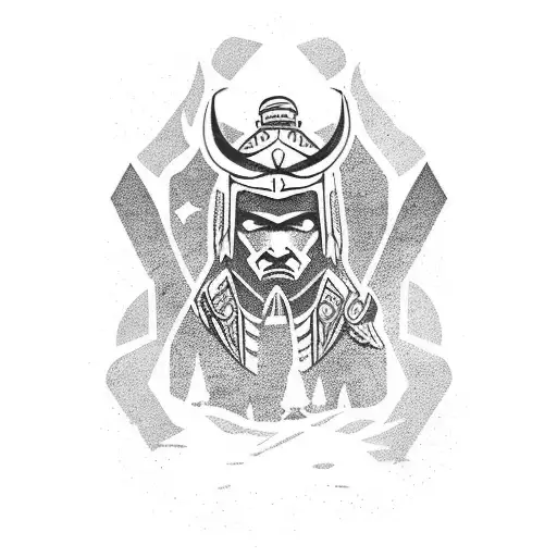 Warrior Silhouette Hiking Up A Rugged Mountain Trail