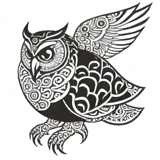 Owl With Turtle Maori