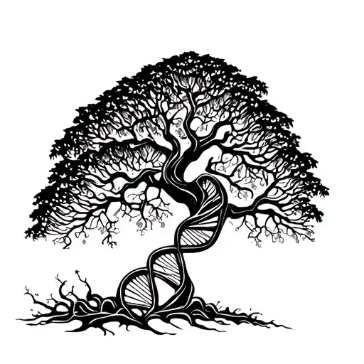 Tree And Dna Double Helix Made