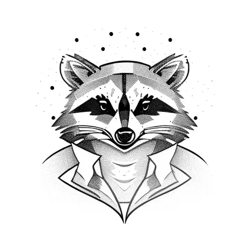 Cartoony Raccoon With A Cowboy Hat And Bandana