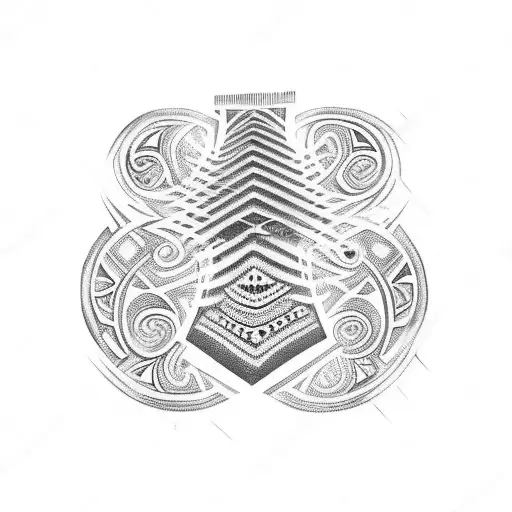 Guitar Fret With Maori Drawings Of Stones