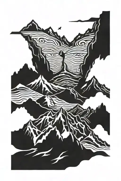 Divine Mountain Range Silhouette