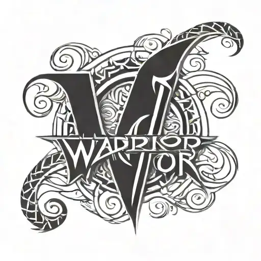 Warrior Word Writen In Vikings Letters